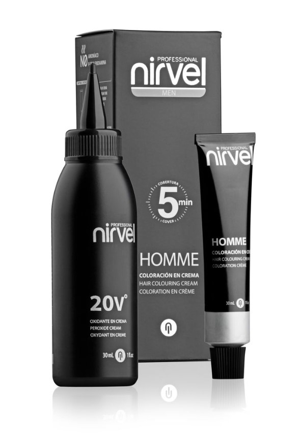 Краситель для волос Nirvel Homme Light Grey G-7 мужской (тон светло-серый) 30+30мл