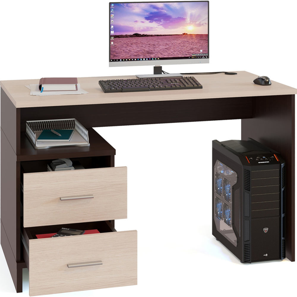 Компьютерный стол «Сокол-Мебель» КСТ-114, венге/беленый дуб