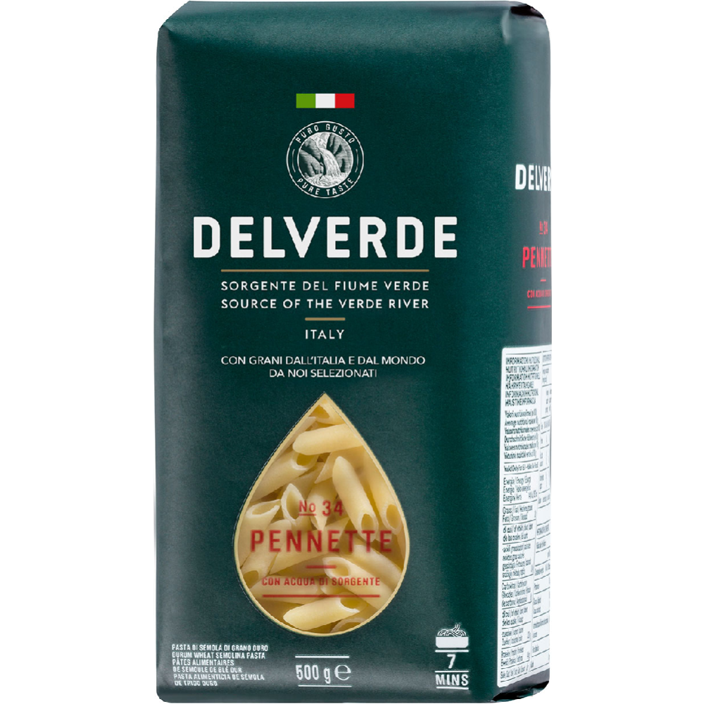 Ма­ка­рон­ные из­де­лия «Delverde» №34 пен­нет­те, 500 г