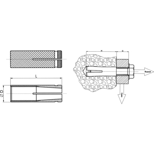 Цанга «ЕКТ» CV600001, M6, 100 шт