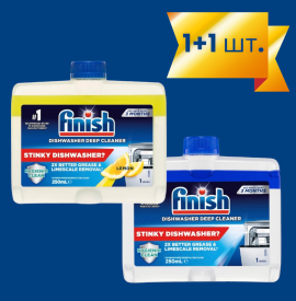 Finish Dishwasher Cleaner для глубокой очистки вашей посудомоечной машины 250 мл + с ароматом лимона 250 мл