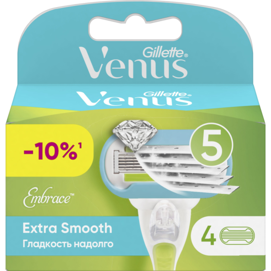 Сменные кассеты / лезвия для бритья женские Gillette Venus Embrace Extra Smooth 4 шт.