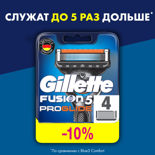 Смен­ные кас­се­ты / лезвия для бритья муж­ские Gillette Fusion 5 Proglide 4 шт.