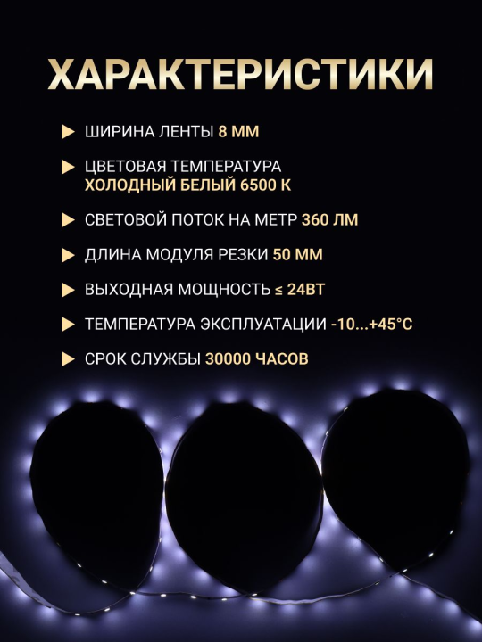 Комплект светодиодной подсветки "Сделай сам" (лента LED 5м LSR-2835W60-4,8-IP20-12В + драйвер + выключатель) LSR1-2-060-20-1-05-S1