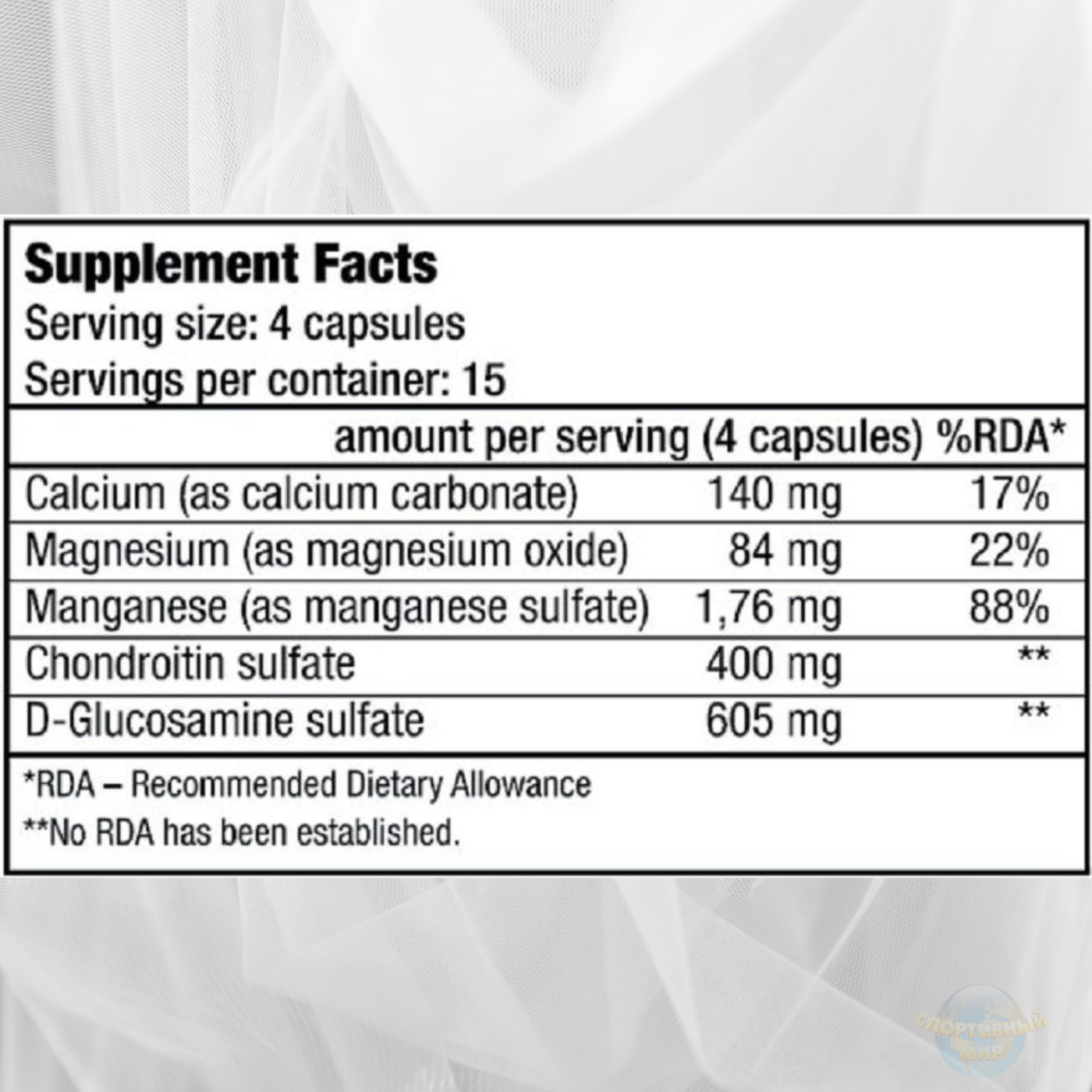 CHONDROITIN GLUCOSAMINE 60 cap, BIOTECH USA