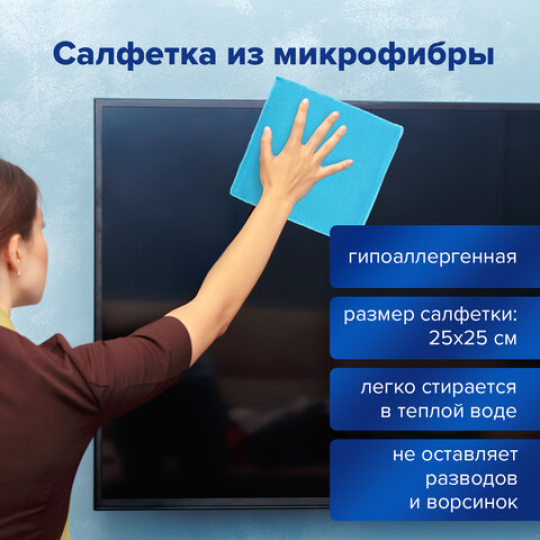 Чистящий набор для экранов всех типов и оптики BRAUBERG, комплект салфетка и спрей, 100 мл, 510341