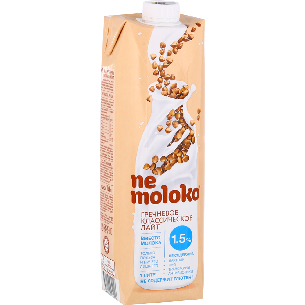 Напиток гречневый «Ne moloko» классический лайт, 1.5%, 1 л #0