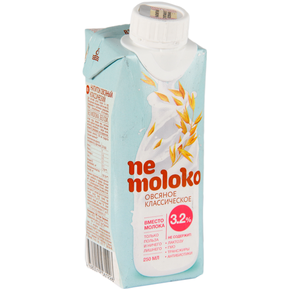 Напиток овсяный «Ne moloko» классический, 3.2%, 250 мл