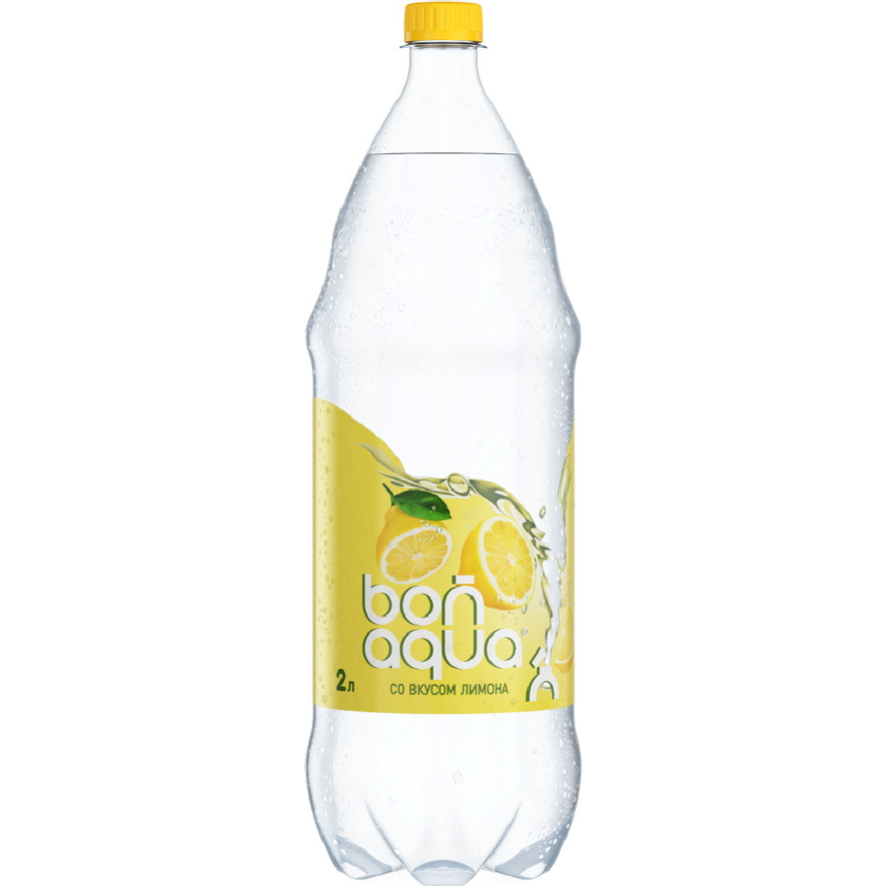 Вода питьевая «Bonaqua» газированная со вкусом лимона, 2 л #0