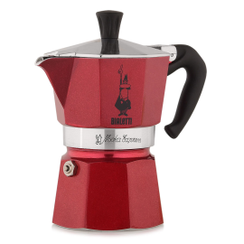 Гейзерная кофеварка Bialetti Moka Express Red 3 порции (130мл)