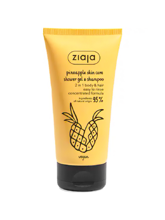 Шампунь и гель для душа «Ziaja» 2 в 1 Pineapple skin care, 160 мл.