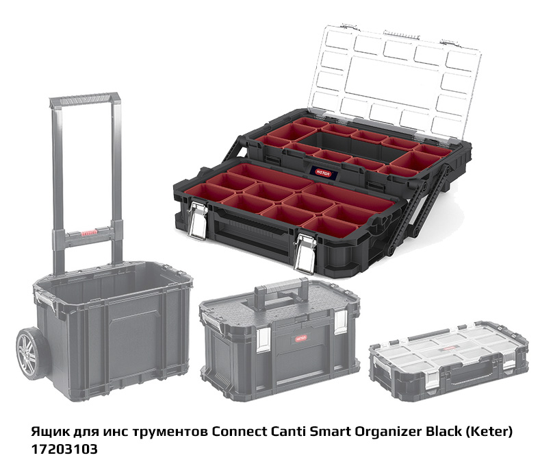 Ящик-органайзер для инструментов Connect Canti Smart Organizer Black Keter 17203103