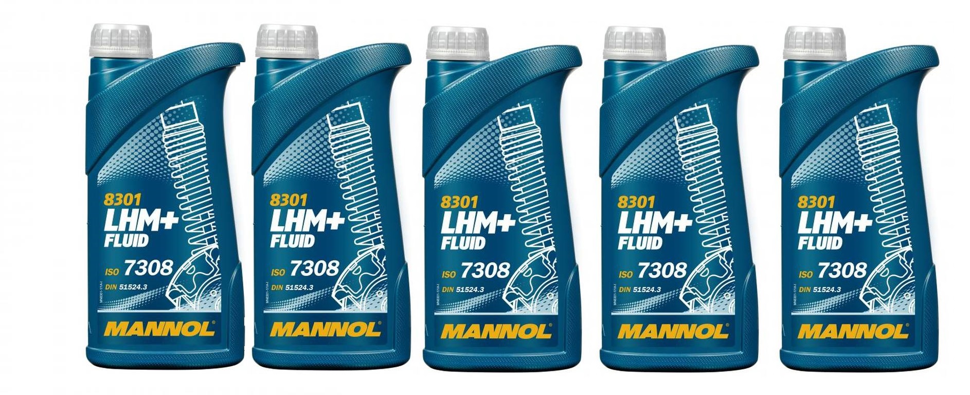 Гидравлическое масло MANNOL LHM Plus Fluid 8301 5л (комплект 1л х 5шт)