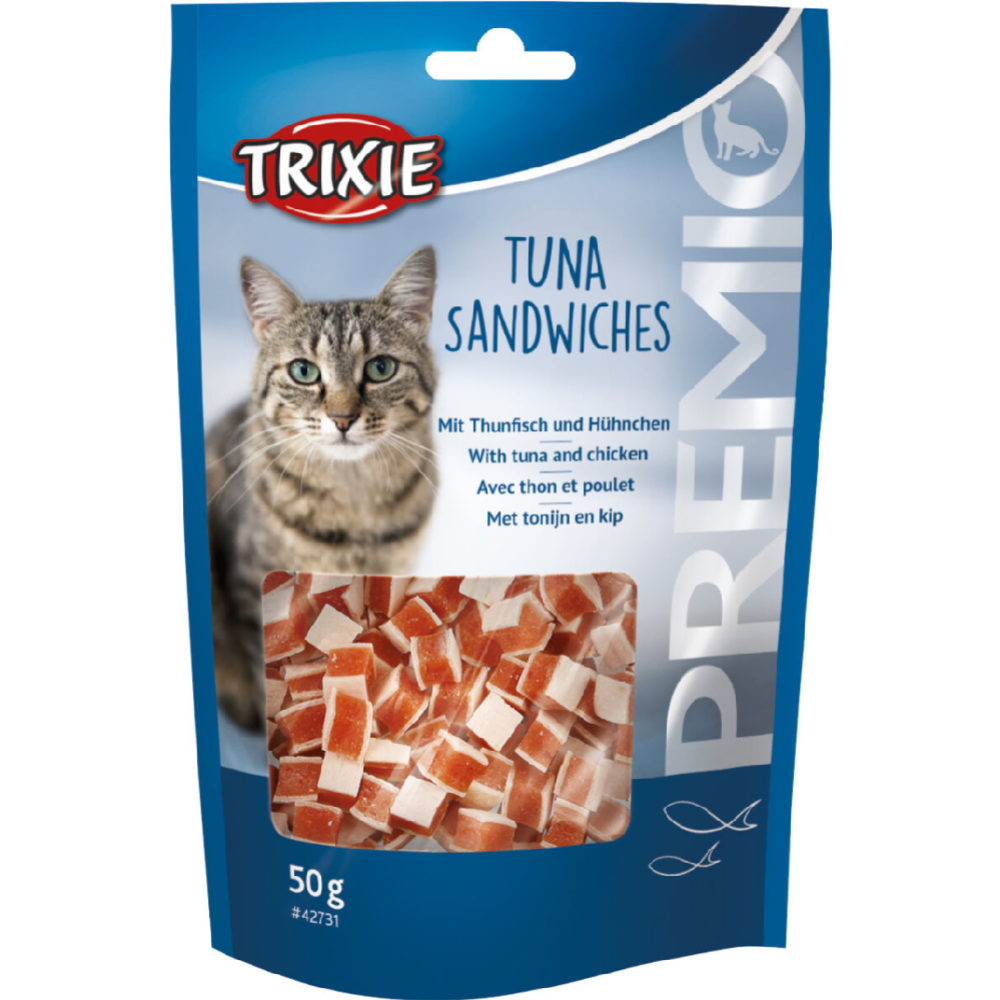 Лакомство для кошек «Trixie» Premio, сэндвичи, без глютена, тунец, 50 г
