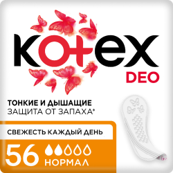 Еже­днев­ные про­клад­ки «Kotex» део нормал, 56 шт