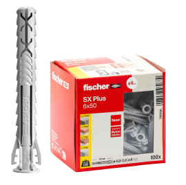 Распорный дюбель с кромкой SX Plus 6х50 Fischer 568106, 100 штук