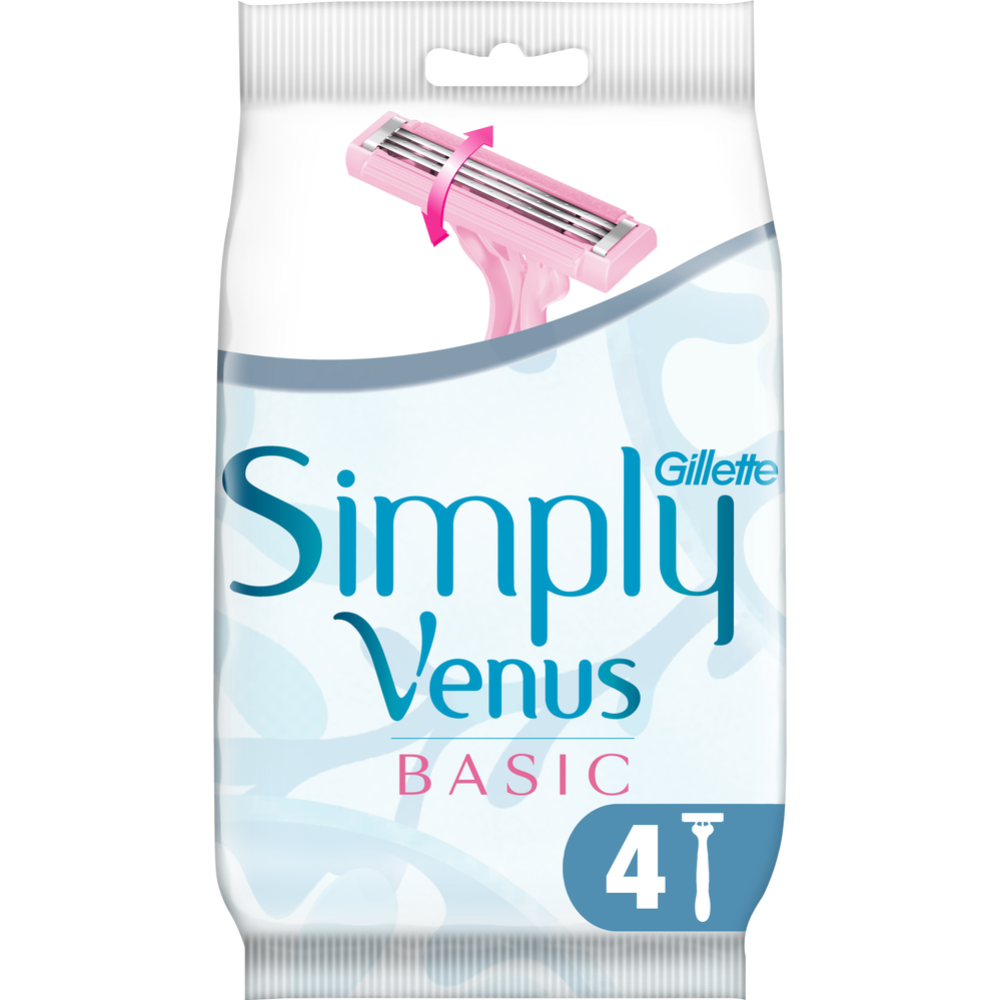 Бритвы «Gillette» Simply Venus 3 Basic, безопасные одноразовые, 4 шт