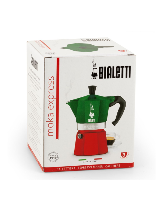 Гейзерная кофеварка Bialetti Moka Express Tricolore 3 порции (130мл)