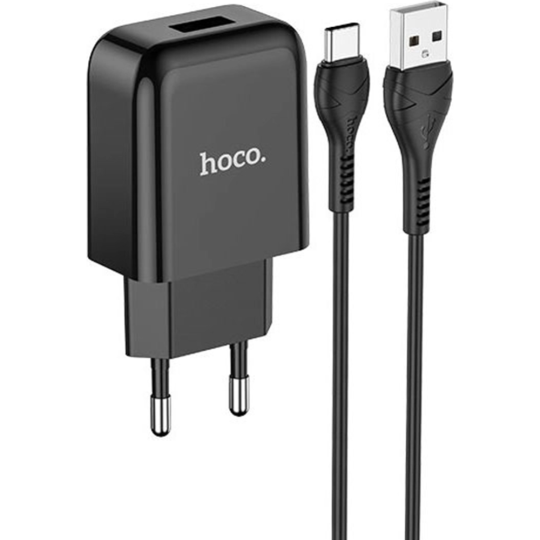 Сетевое зарядное устройство «Hoco» N2 + AM-Type-C, черный, 1 м