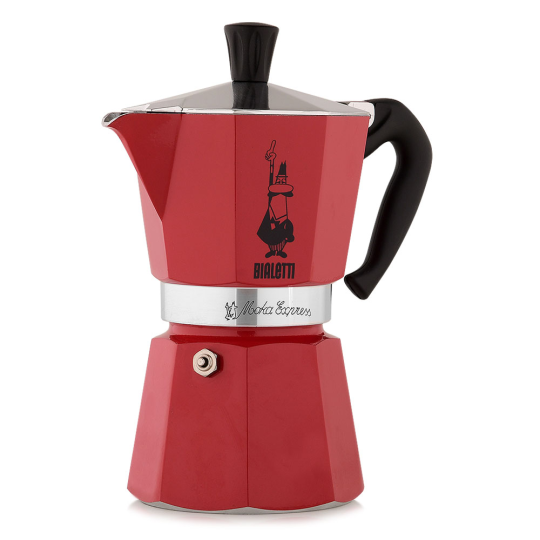 Гейзерная кофеварка Bialetti Moka Express Red 6 порций (270мл)