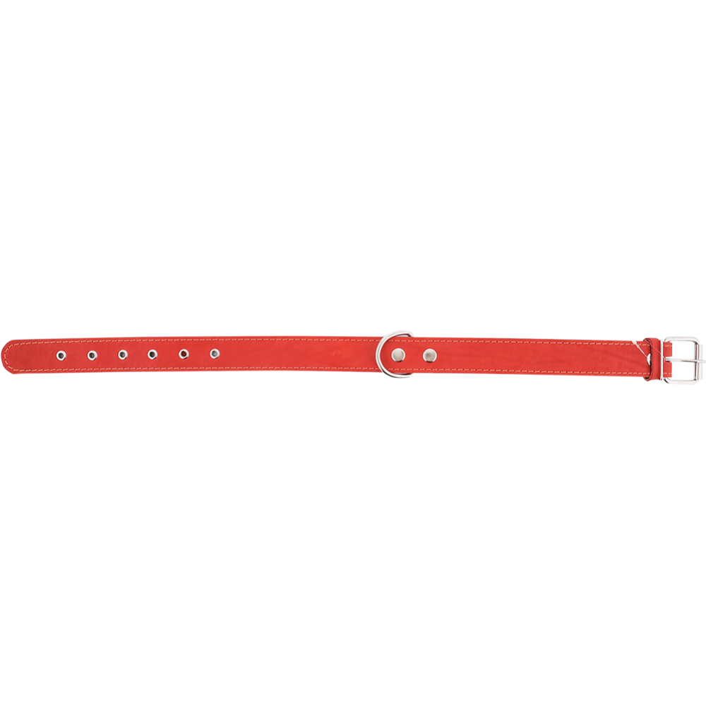 Ошейник «Хампо» кожаный, красный, 3.5х50-65 см