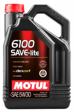 Моторное масло синтетическое Motul 6100 save-lite, 5W-30, 4л
