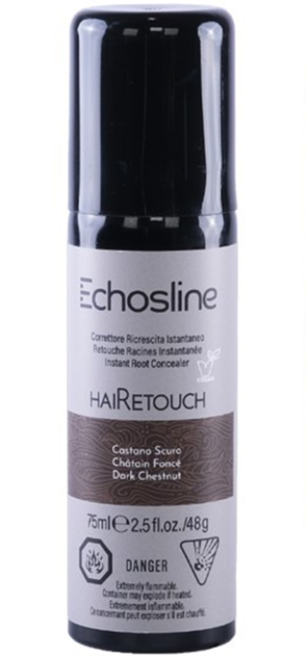 HAIRETOUCH - DARK CHESTNUT - МГНОВЕННЫЙ КОРРЕКТОР ОТРОСШИХ КОРНЕЙ тёмно-каштановый, 75 мл