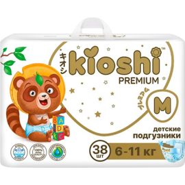 Подгузники детские «Kioshi» Premium, KS122, M, 6-11 кг, 38 шт