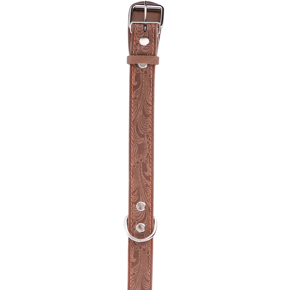 Ошейник «Хампо» кожаный, 3.5х50-65 см, бежевый