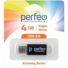 USB-на­ко­пи­тель «Perfeo» 4GB E01 Economy Series, PF-E01B004ES, black