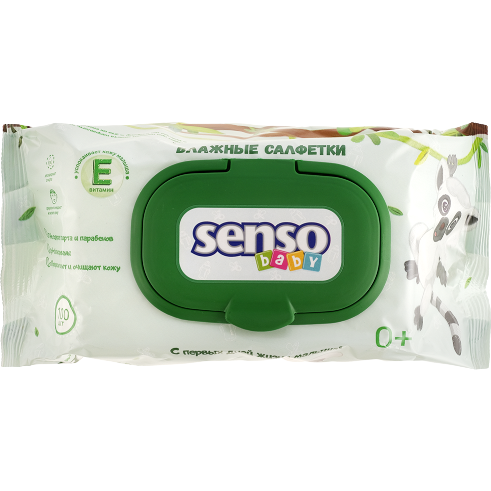 Сал­фет­ки влаж­ные дет­ские «Senso Baby» с ви­та­ми­ном Е, 100 шт