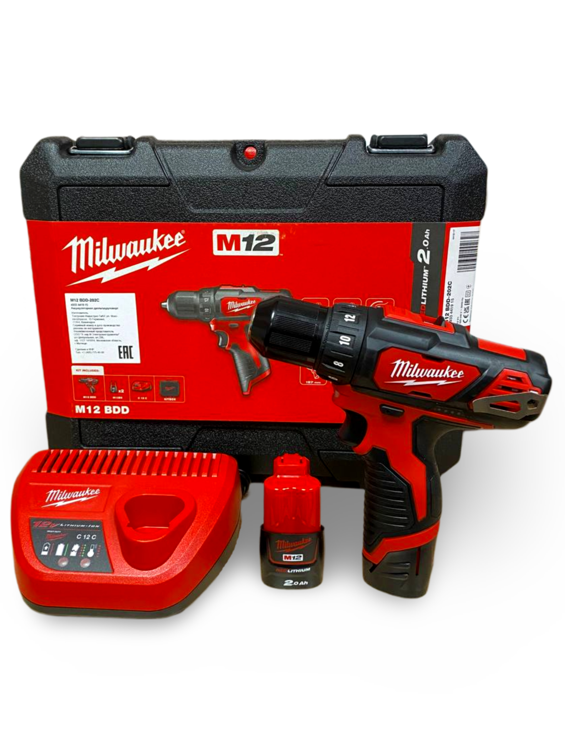 Аккумуляторная дрель-шуруповерт Milwaukee M12 BDD-202С