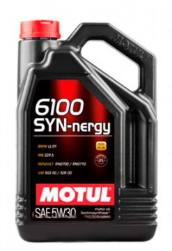 Моторное масло синтетическое MOTUL 5W30 (4L) 6100 SYN-NERGY  ACEA A3/B4, API Performances SL/CF BMW LL-01