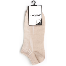 Носки женские «Chobot» 5224-010, размер 25, сетка/полоски, холодный бежевый