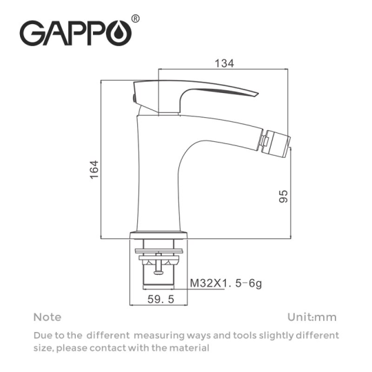 Смеситель для биде Gappo G5007-6 Черный