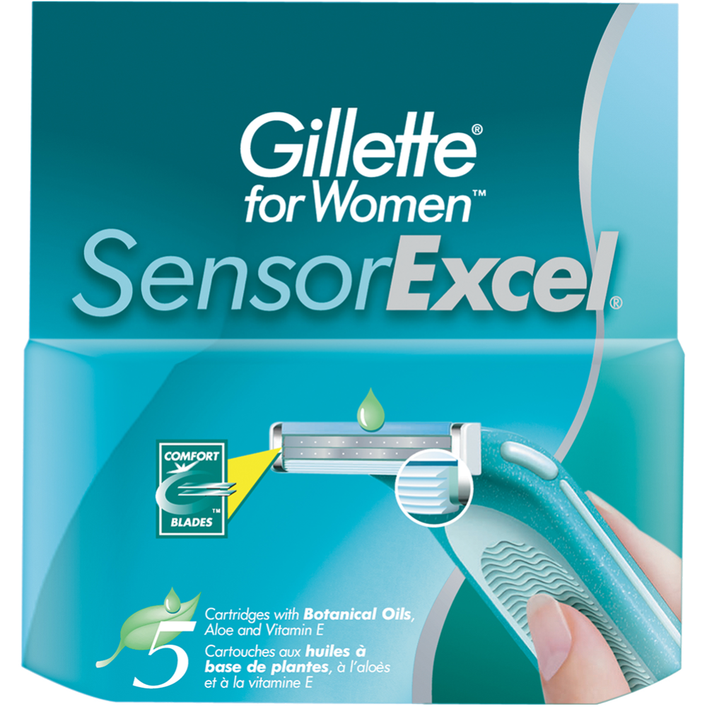 Сменные кассеты для бритвы «Gillette Venus» Sensor Excel, 5 шт #1