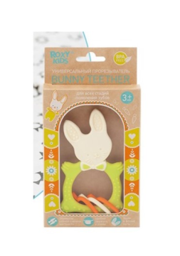 Прорезыватель Roxy Kids BUNNY с держателем зелёный