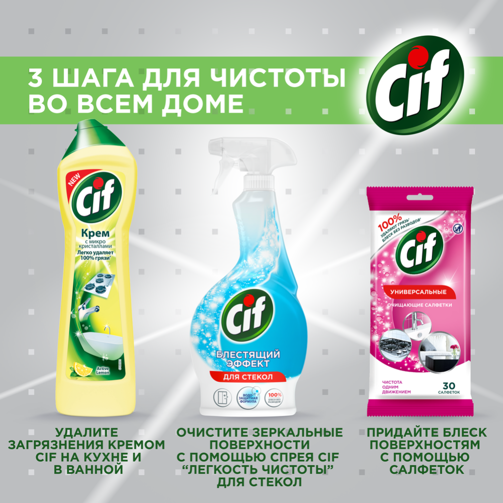 Крем чистящий «Cif» max эффект, ледяной бриз, 450 мл