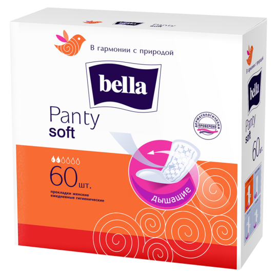 Прокладки гигиенические «Bella» ежедневные, panty soft, 60 шт