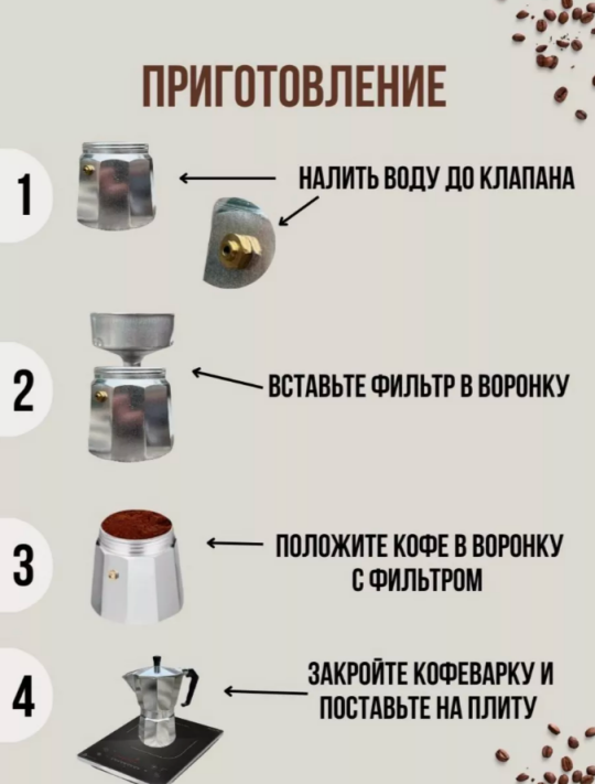 Гейзерная кофеварка на 3 порции