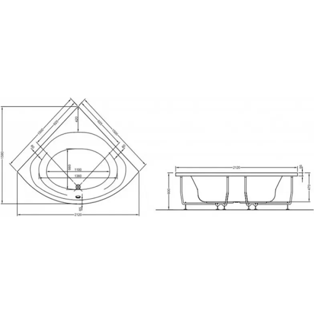 Экран для ванны «VitrA» Concept 150, 55680001000