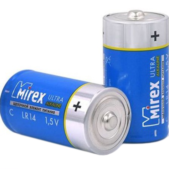 Батарейки «Mirex» R14/C 1.5V, 23702-ER14-E2, 2 шт