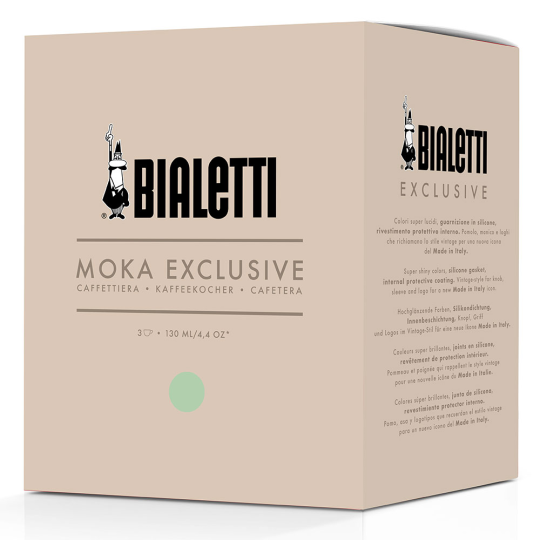 Гейзерная кофеварка Bialetti Moka Exclusive Green 3 порции (130мл)