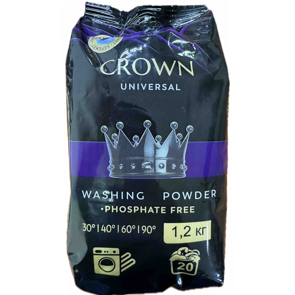 Сред­ство моющее син­те­ти­че­ское порошкообразное «Crown» универсал, 1.2 кг