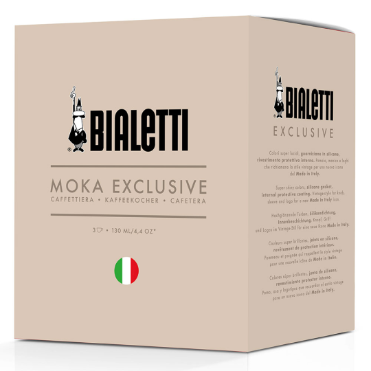 Гейзерная кофеварка Bialetti Moka Exclusive Tricolore 3 порции (130мл)