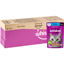 Уп. Корм для кошек «Whiskas» Желе с лососем, 28х75 г