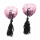 Розовые пэстисы для груди с пайетками и черными кисточками