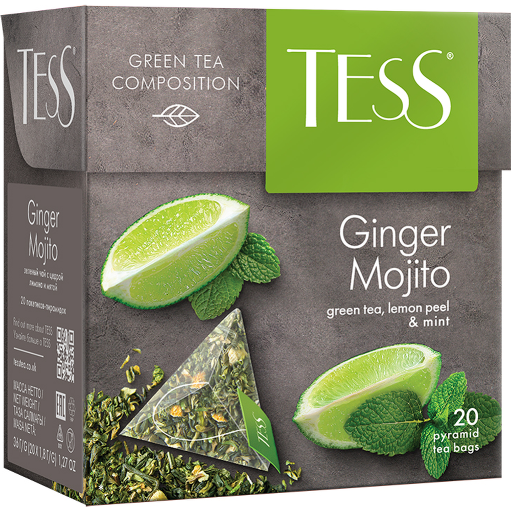 Чай зеленый «Tess» Ginger Mojito, 20х1.8 г