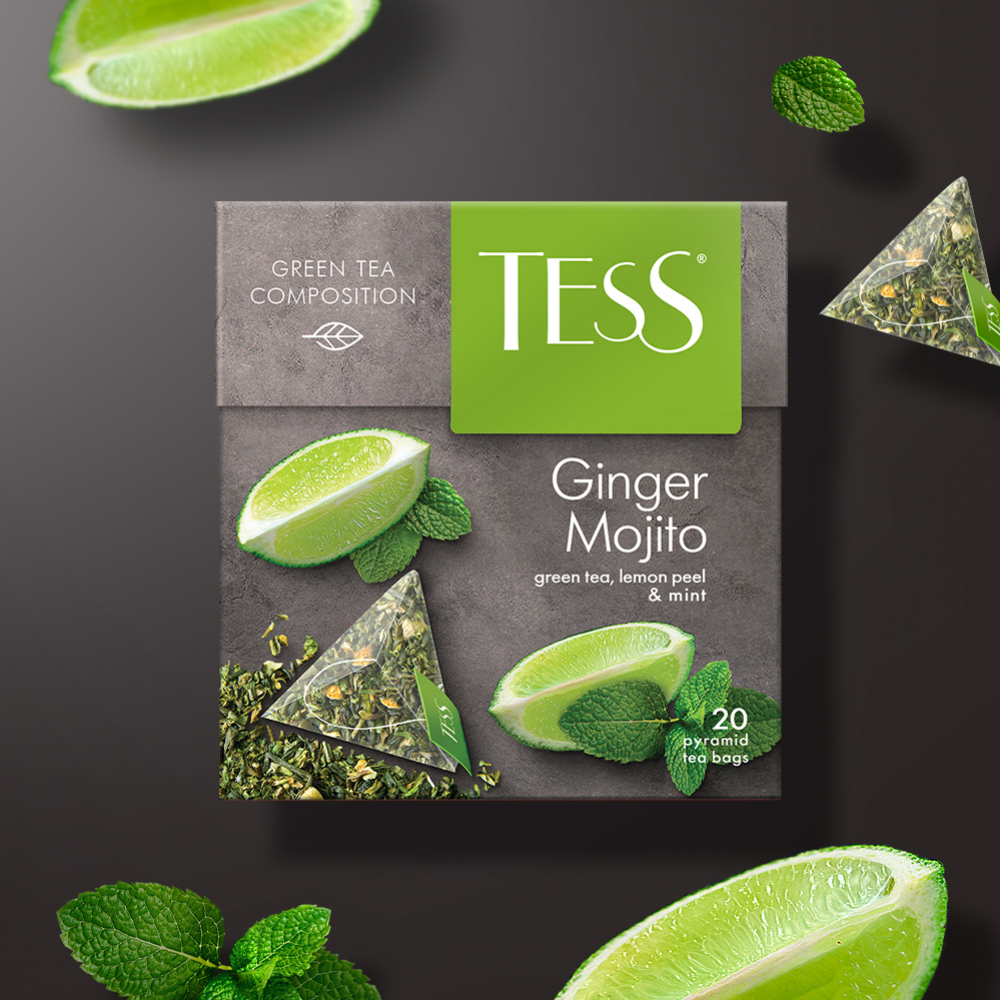 Чай зеленый «Tess» Ginger Mojito, 20х1.8 г