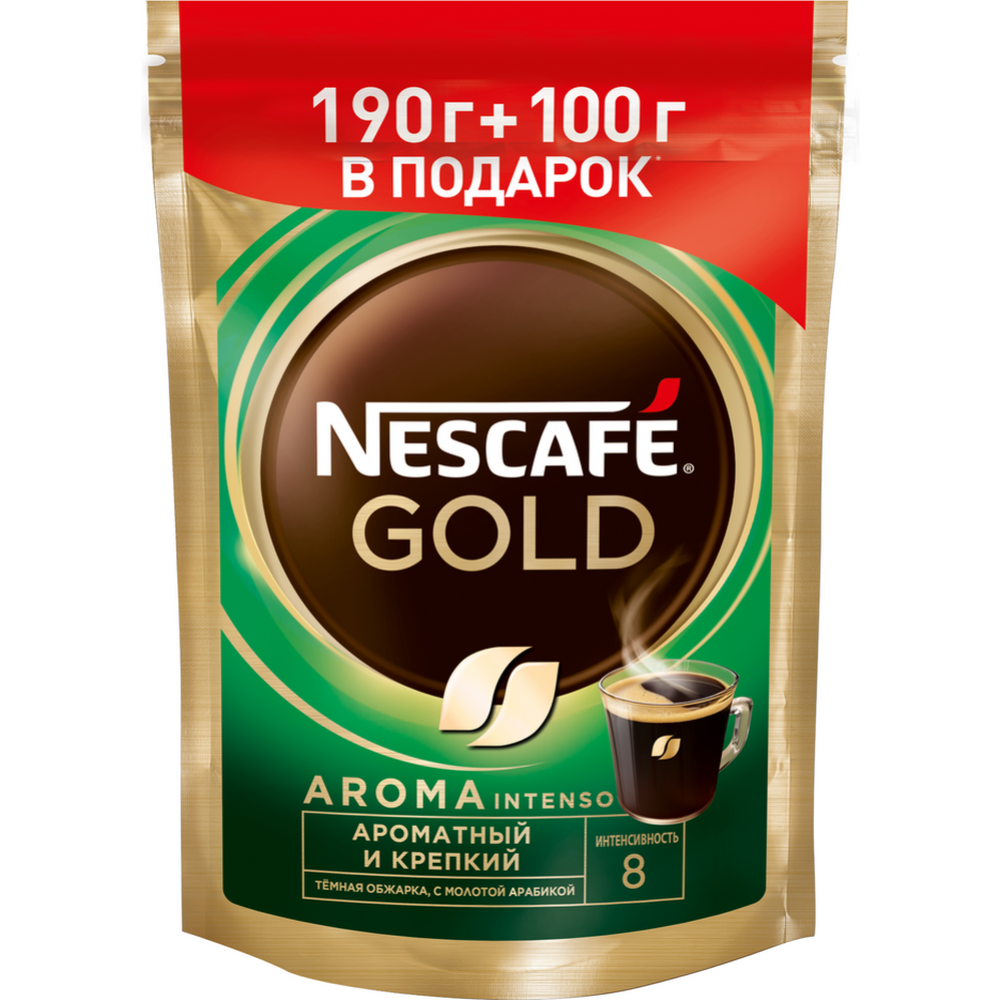 Кофе растворимый «Nescafe» Gold Aroma Intenso, с добавлением молотого, 290 г #1